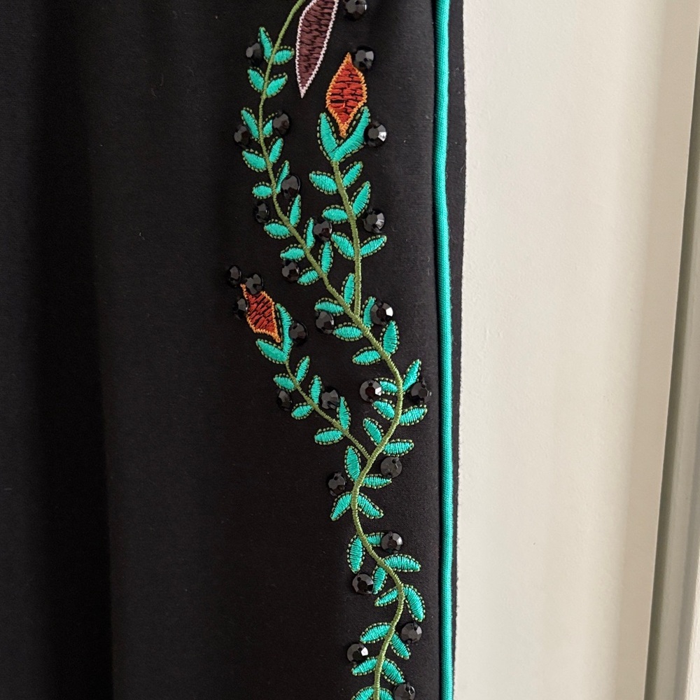 Double D Ranch Black Trousers with Teal Highlights - Picture 4 of 11